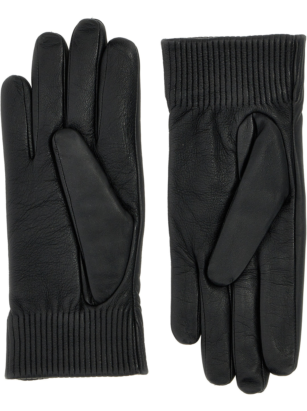 Leather Rib Luxe Gloves Black