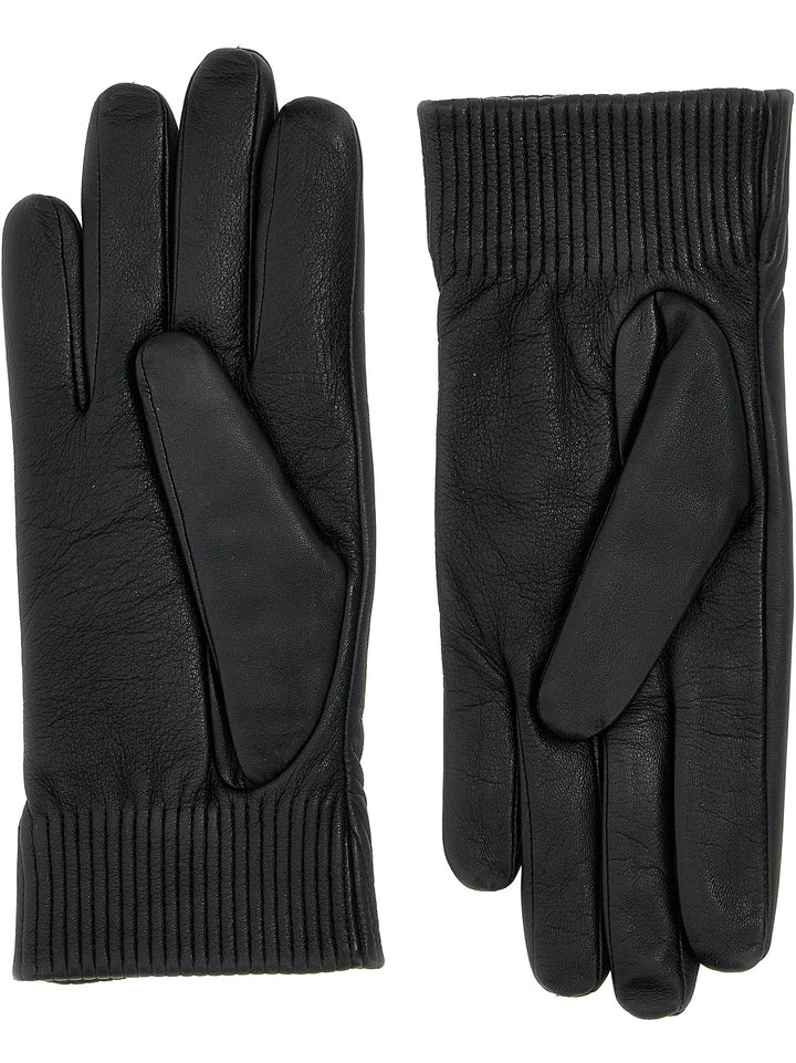 Leather Rib Luxe Gloves Black