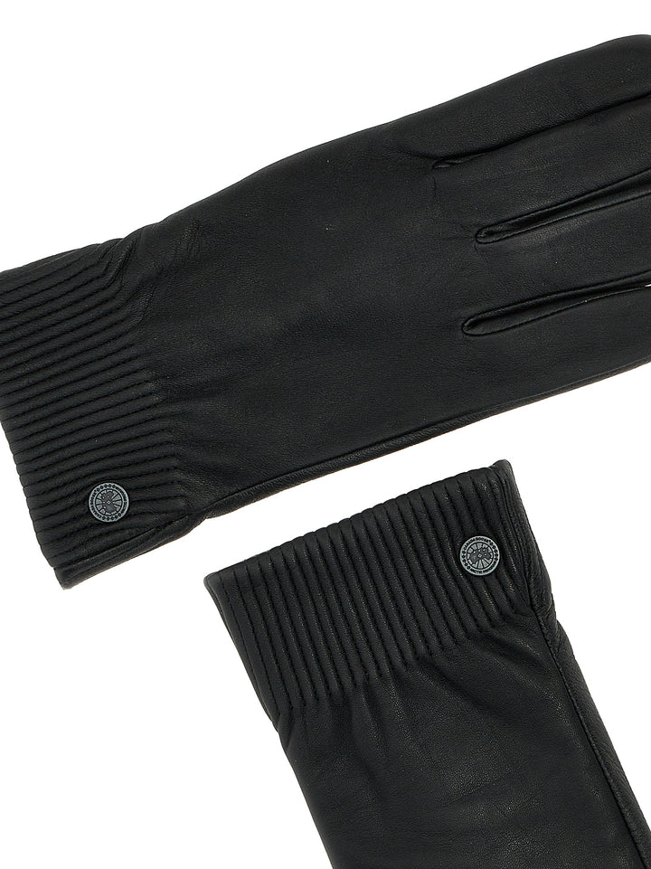 Leather Rib Luxe Gloves Black