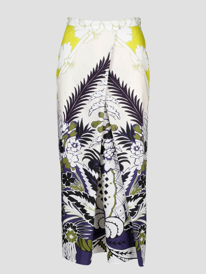 Printed poplin skirt