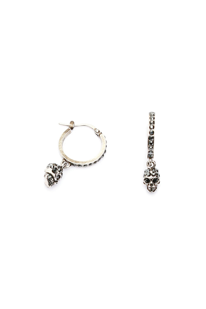 Hoop Earrings With Skull Pendant