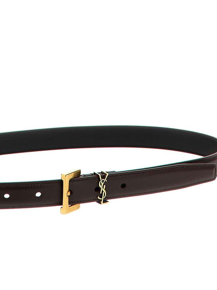 Saint Laurent Cassandre Belts - Brown | dc9074508b212295416e70f12ec67ee55fd0b113