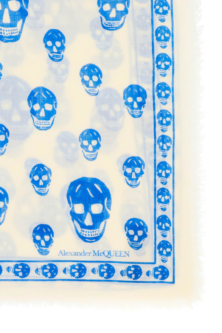 Skull Scarf In Light Wool