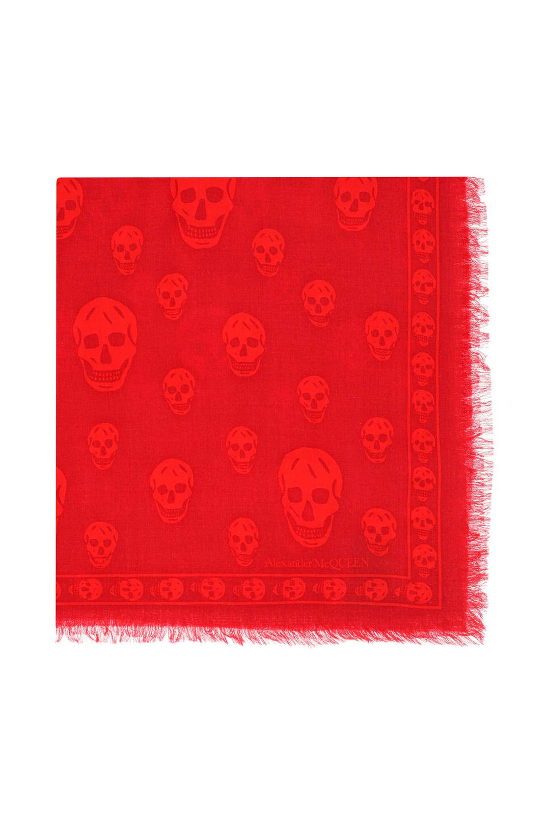 Skull Scarf In Light Wool