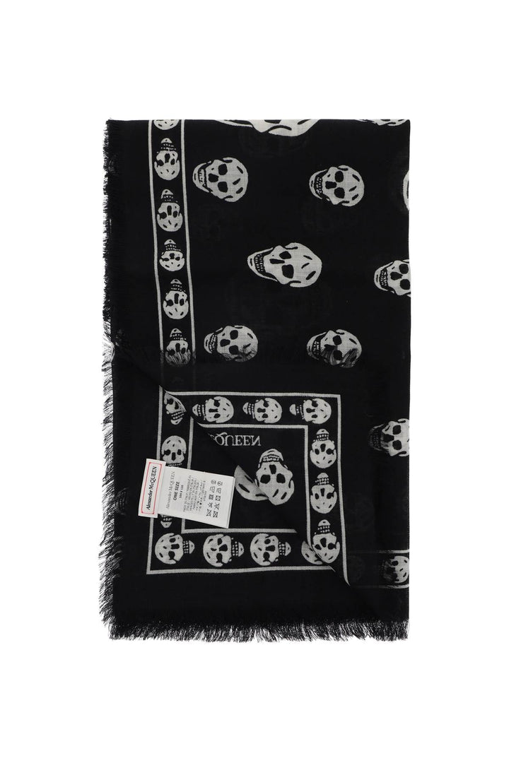 Light Wool Skull Scarf