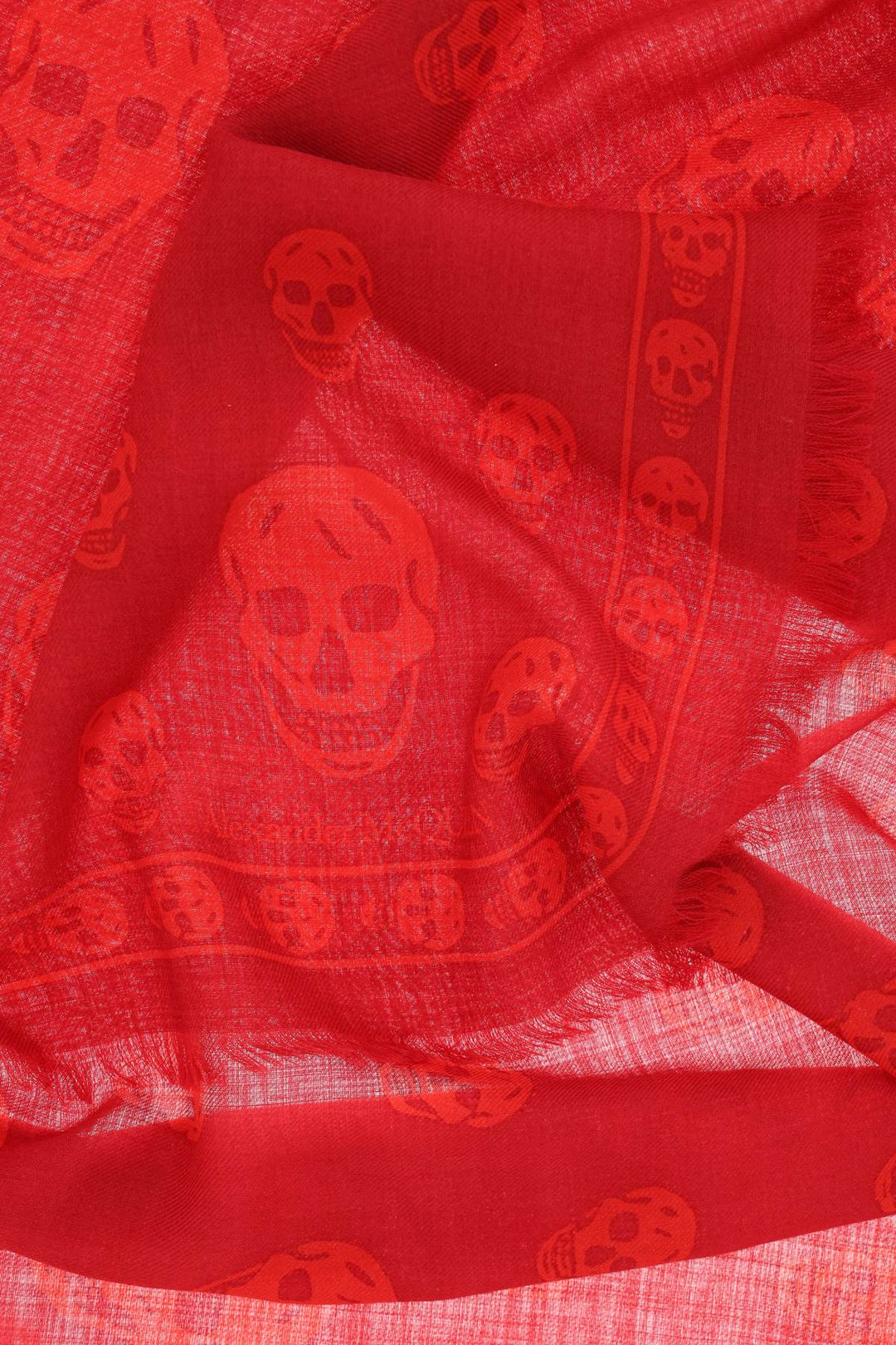 Skull Scarf In Light Wool