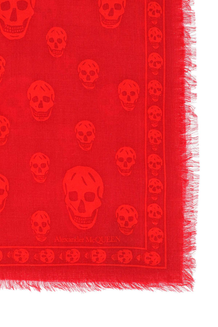 Skull Scarf In Light Wool