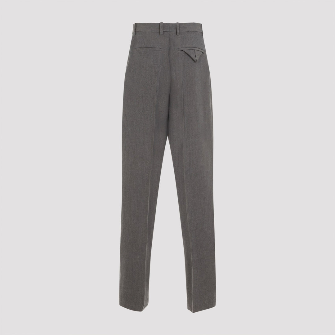 Stretch Wool Tricotine Trousers Grey
