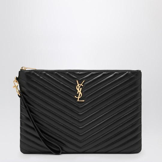 Cassandre Black Quilted Leather Tablet Sleeve