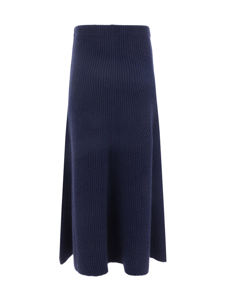 CASHMERE WOOL RIBBED SKIRT