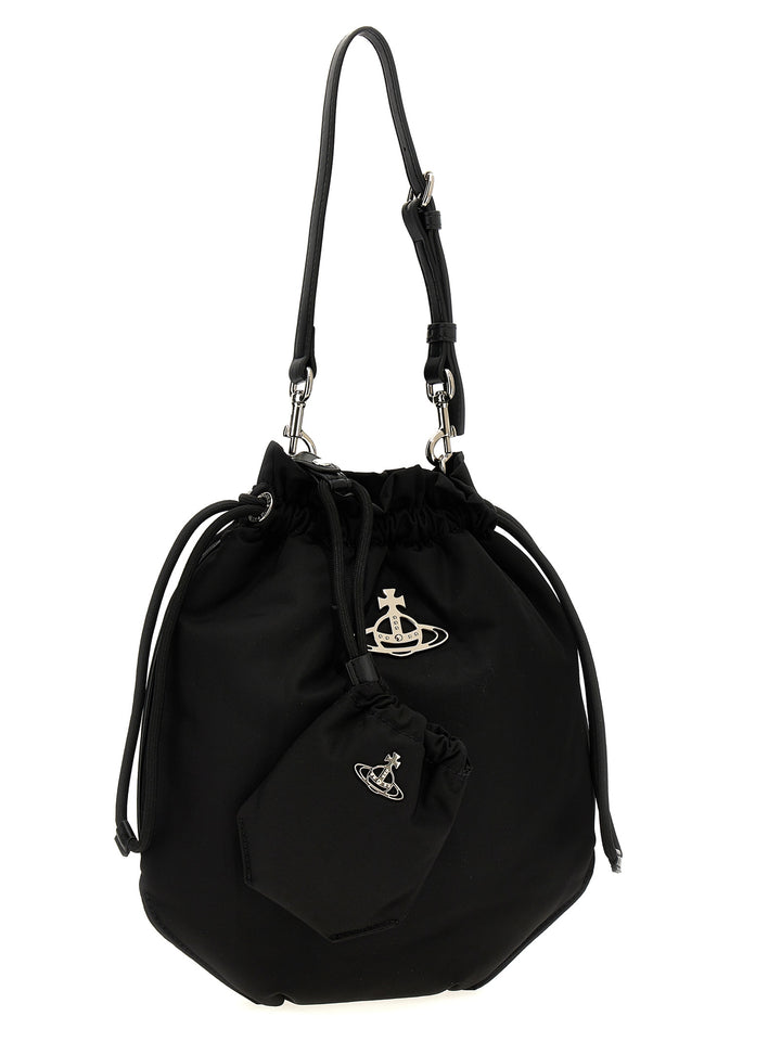 Drawstring Pouch Hand Bags Black