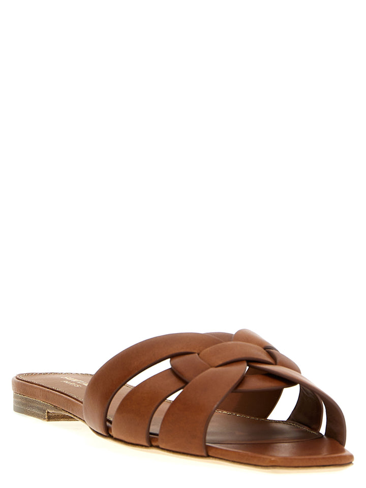 Saint Laurent Tribute Nu Pieds Sandals - Brown | 204640cd9f7441edb2f9d3fb6815ccd72981c859