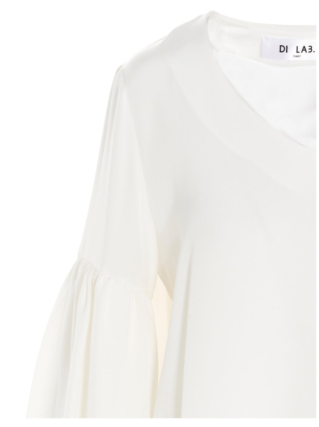 Puff-Sleeve Silk Shirt Shirt And Blouse White