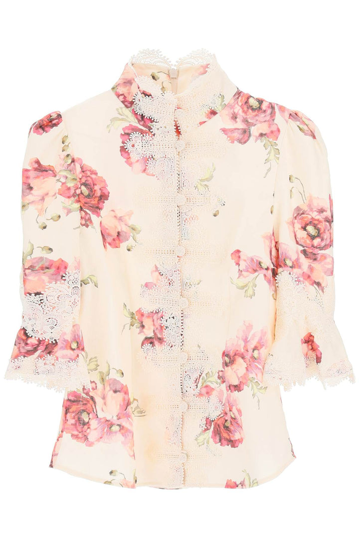 'High Tide Applique' Mandarin Blouse