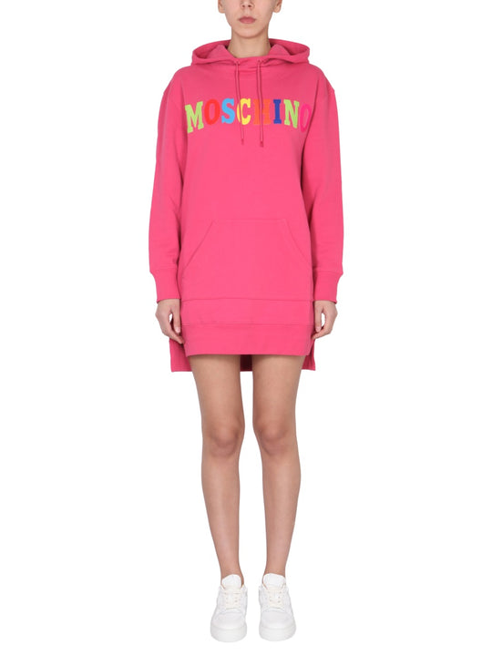Dress With Multicolor Flocked Logo