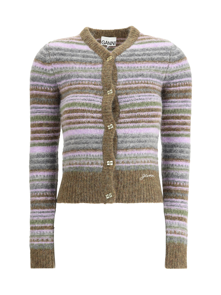 SOFT WOOL STRIPE CARDIGAN