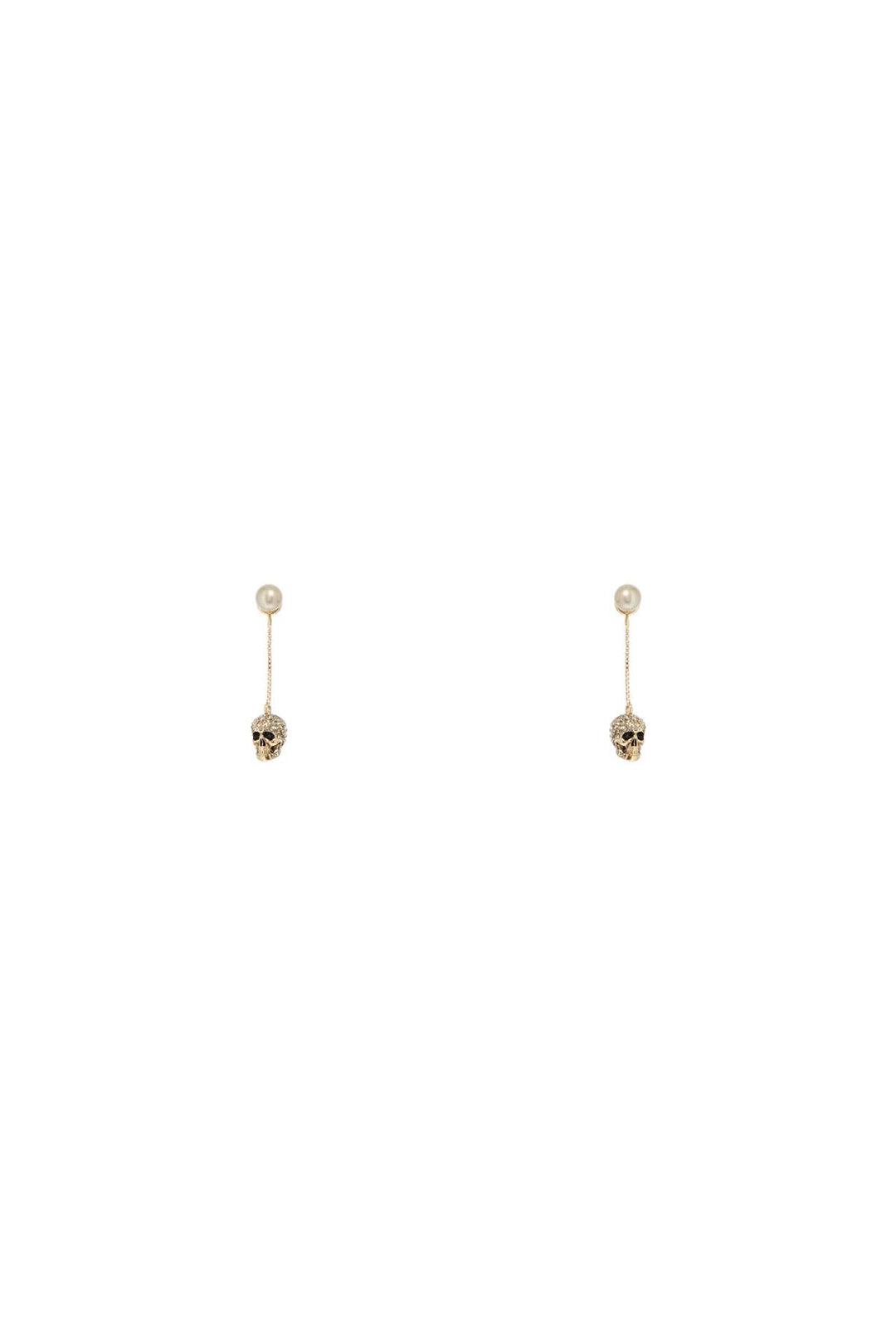 Skull Earrings With Pavé And Chain