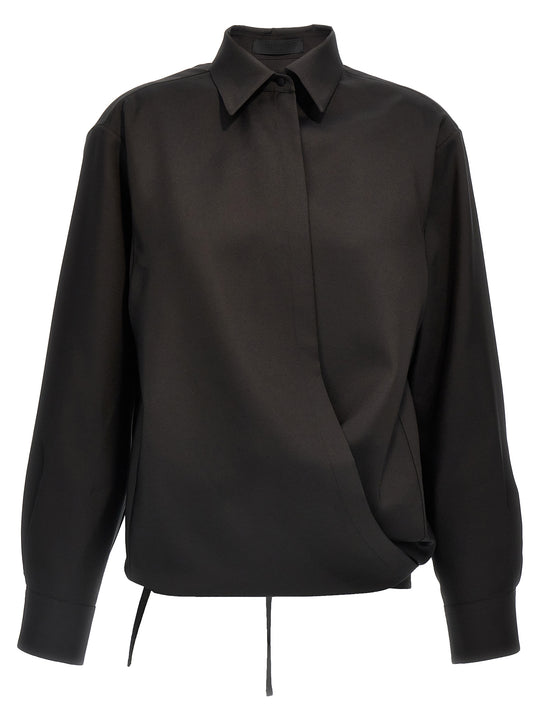 Valentino Techno Light Wool Shirt Shirt And Blouse Black
