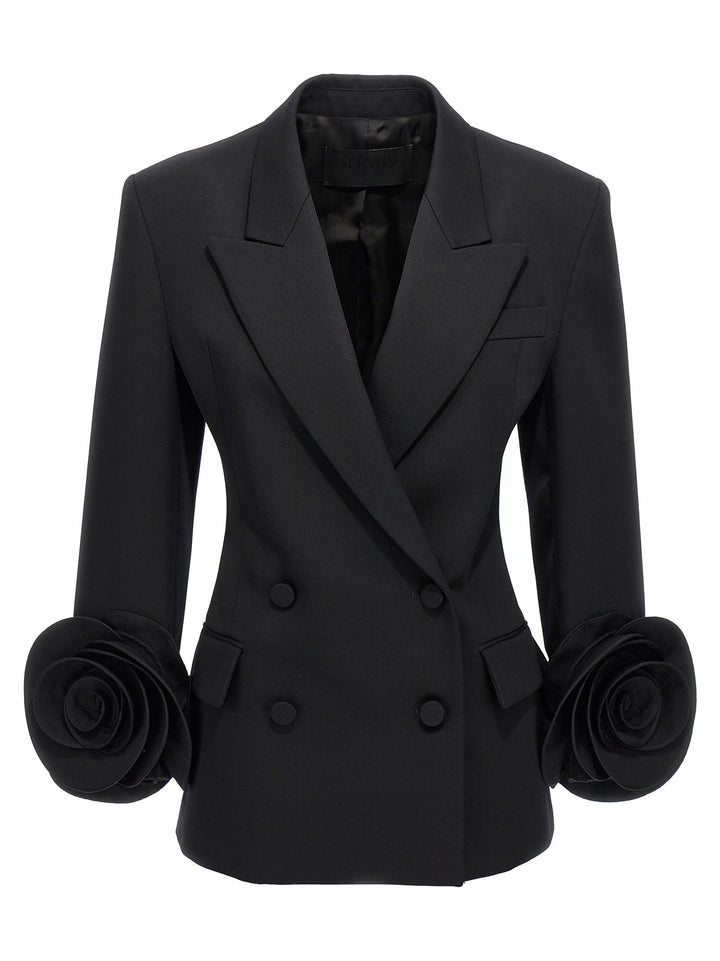 Valentino Rose Blazer Blazer And Suits Black