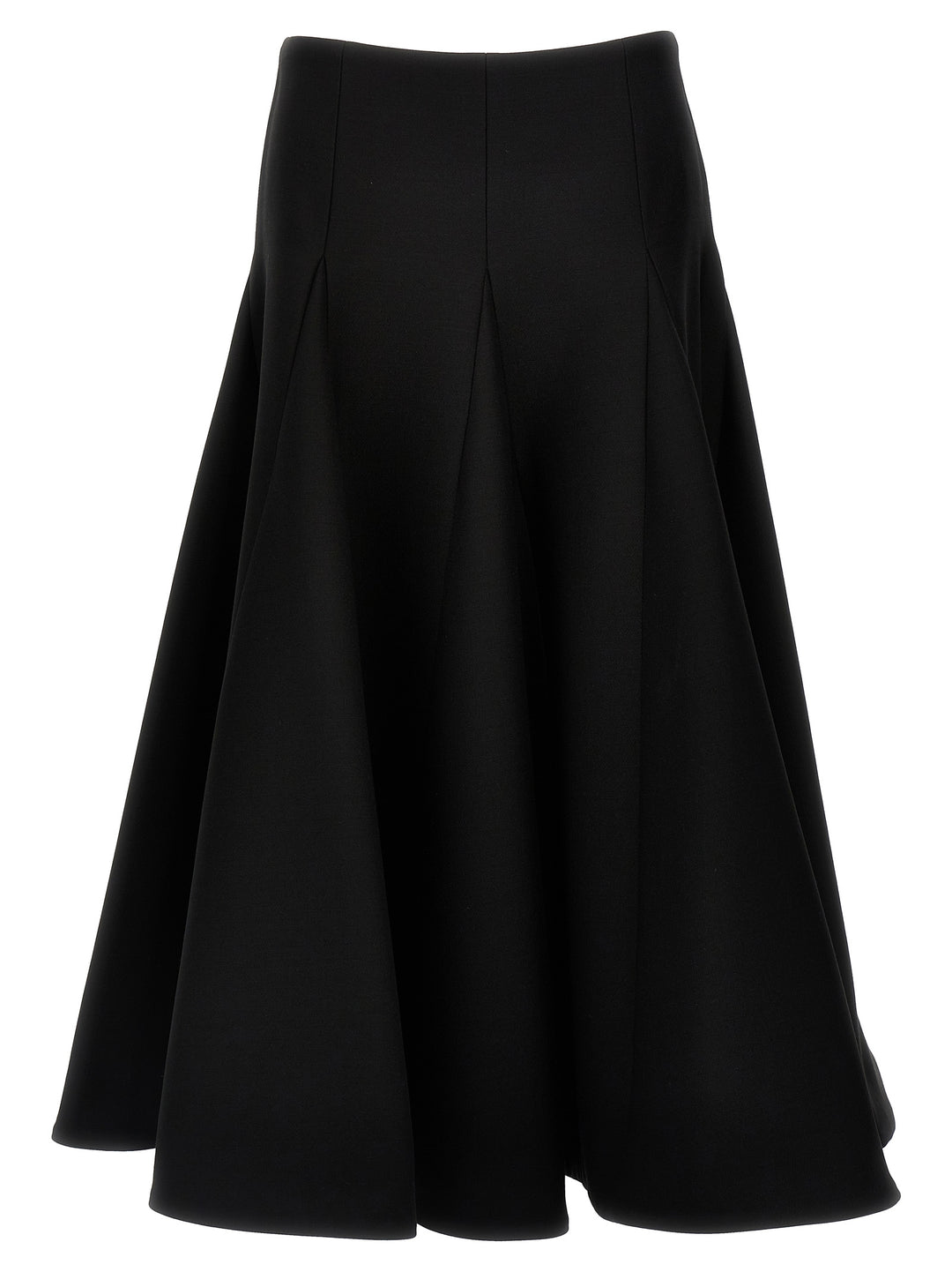 Solid Crepe Couture Skirts Black