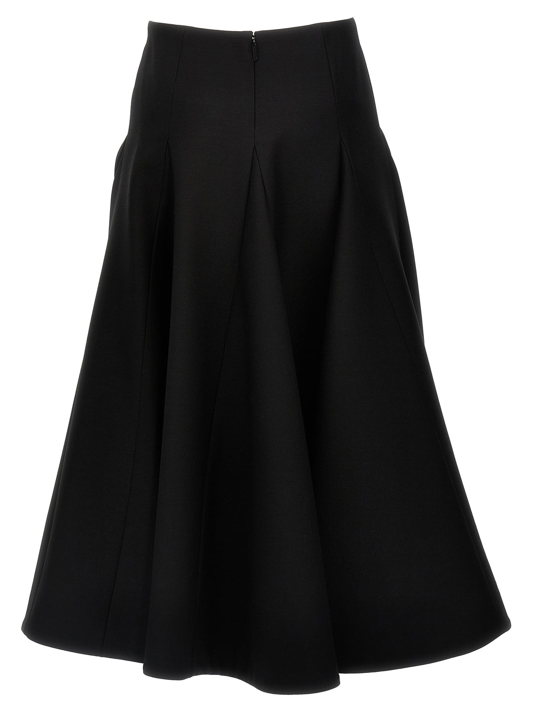 Solid Crepe Couture Skirts Black