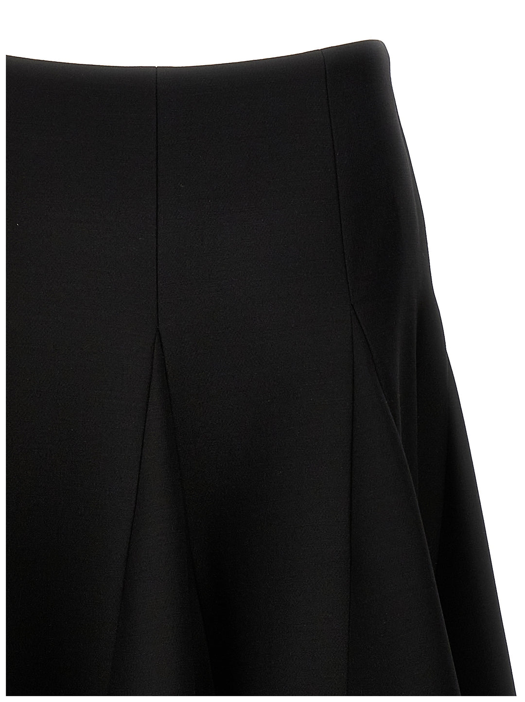 Solid Crepe Couture Skirts Black