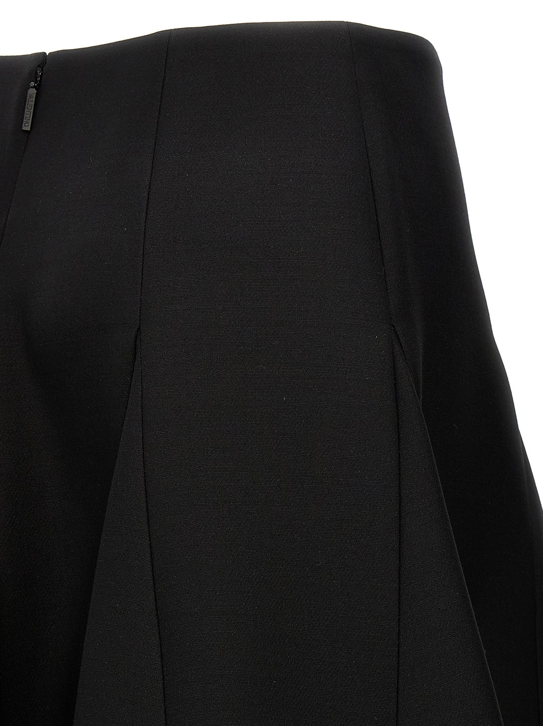 Solid Crepe Couture Skirts Black