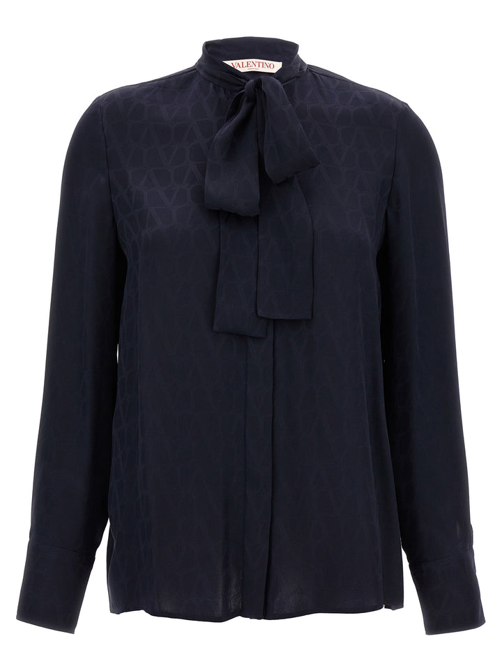 Valentino Jacquard Shirt Shirt, Blouse Blue