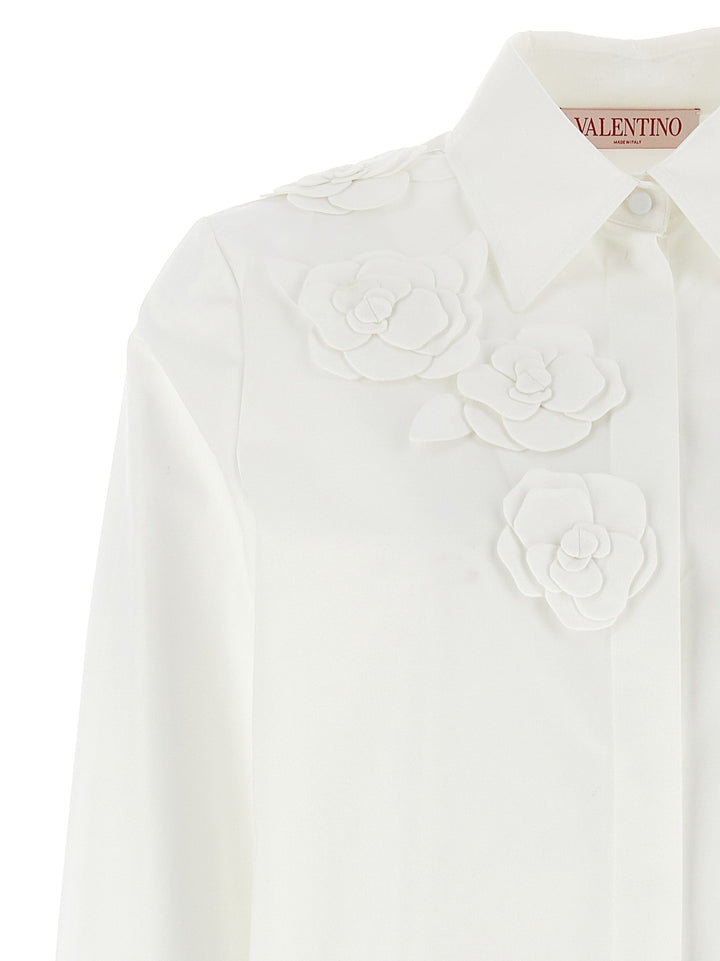 Valentino Flower Application Shirt Shirt, Blouse White