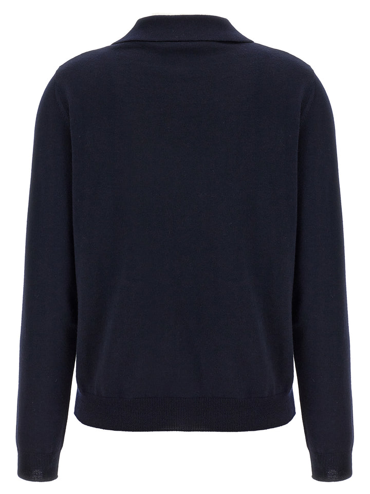 Valentino Logo Embroidery Cardigan Sweater, Cardigans Blue