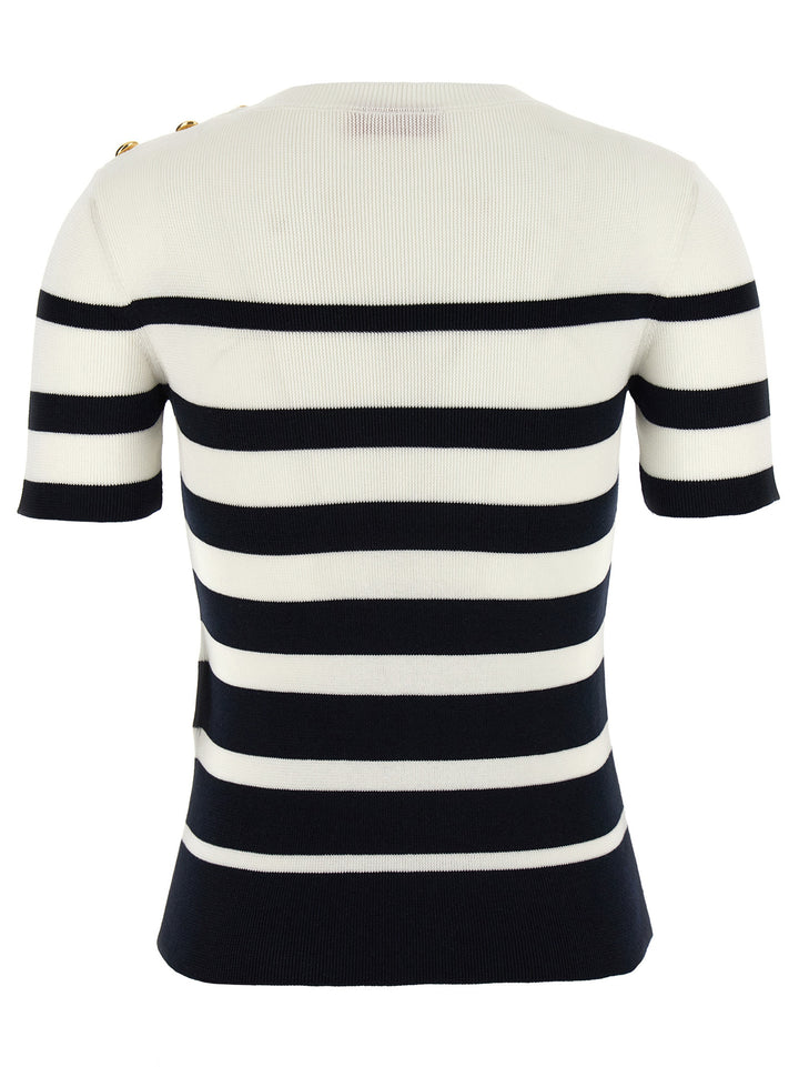 Valentino Striped Sweater Sweater, Cardigans Blue