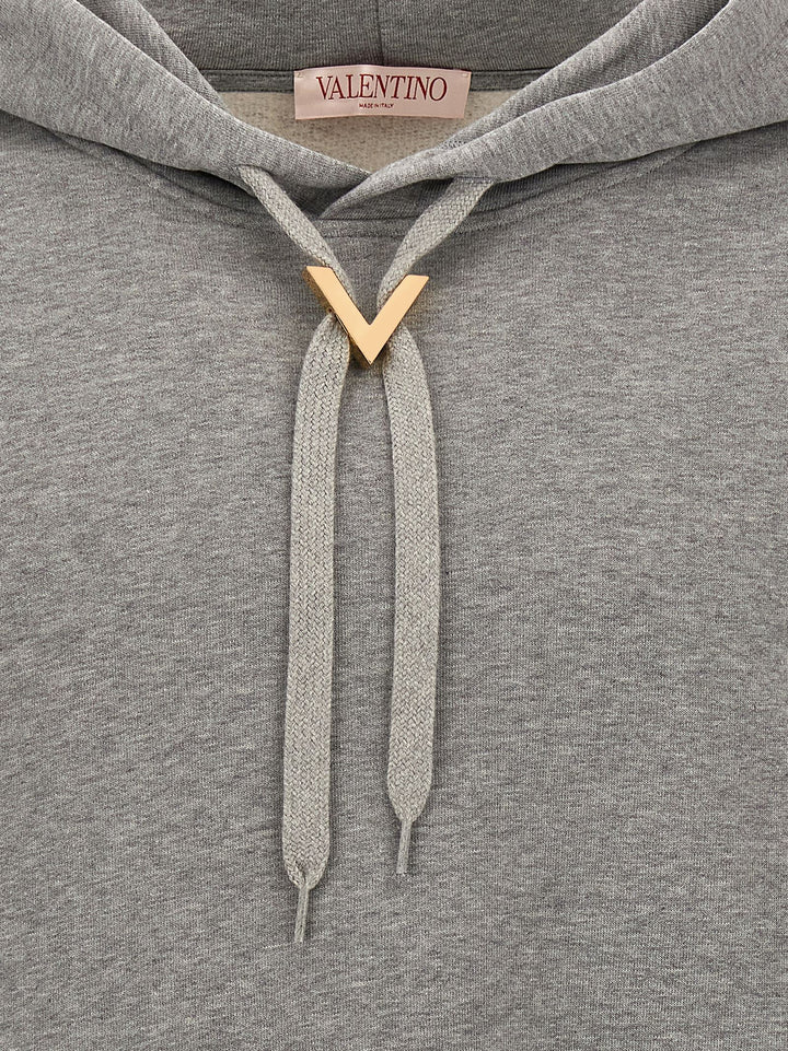 V Detail Sweatshirt Gray