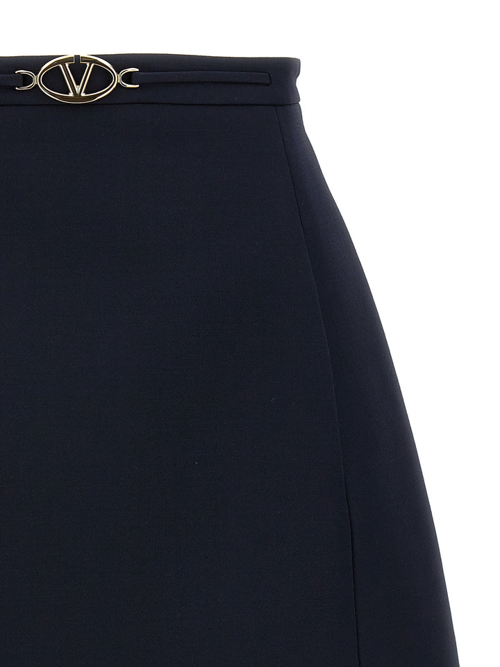 Valentino Logo Skirt Skirts Blue