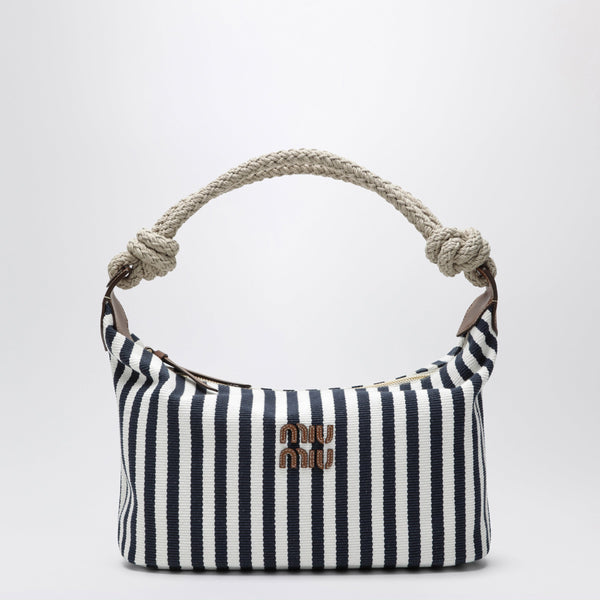 Blue/Cognac Striped Canvas Bag