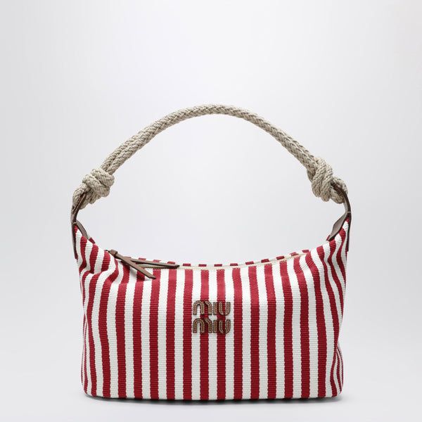 Ruby/Cognac Striped Canvas Bag