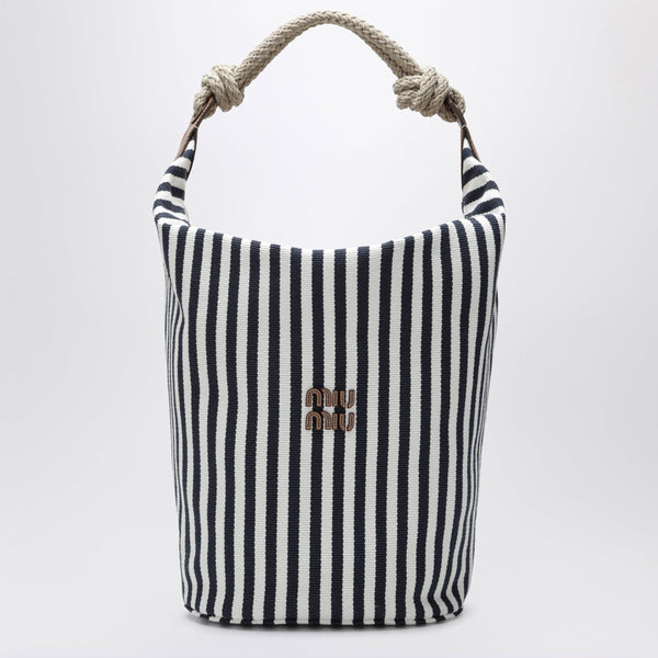 Blue/Cognac Striped Canvas Bag