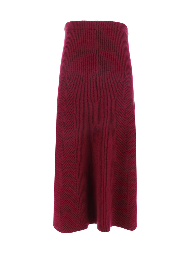 CASHMERE WOOL RIBBED SKIRT