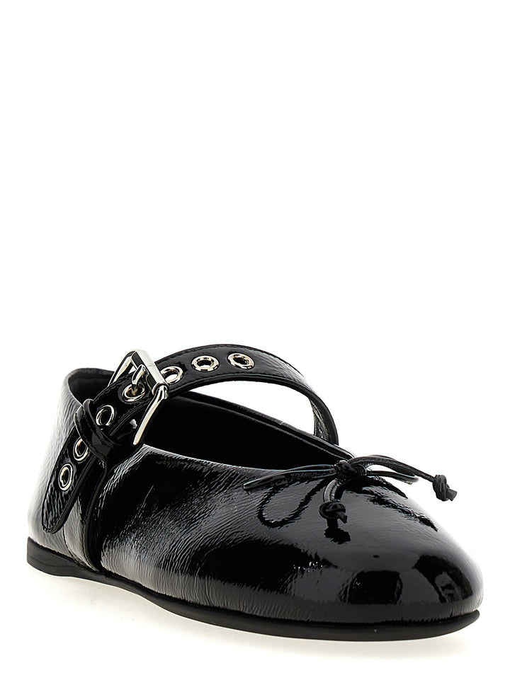 Miu Miu Buckle And Bow Ballet Flats Flat shoes - Black | 0a4da962028148555ba003de152e93bd68e61bf4