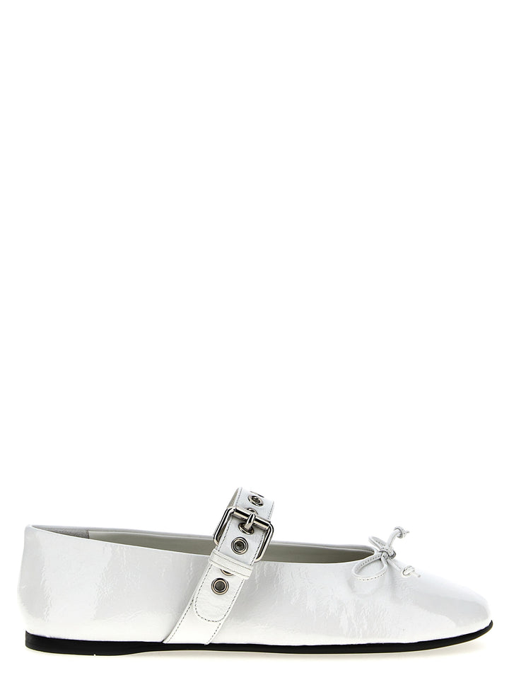 Miu Miu Buckle And Bow Ballet Flats Flat shoes - White | ff8579449ad15840b46a5ed4e4df68c8b75f85cf
