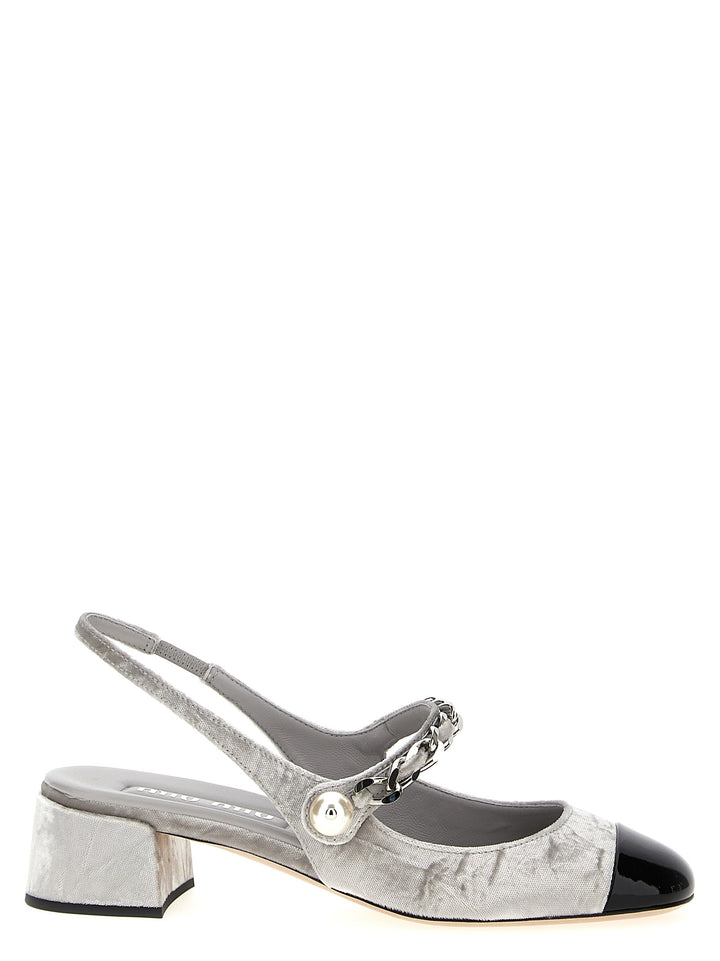 Miu Miu Velvet Slingback Pumps - Silver | 90dce9e12d3ca68115a48ae2b63f2b41c8d902c7