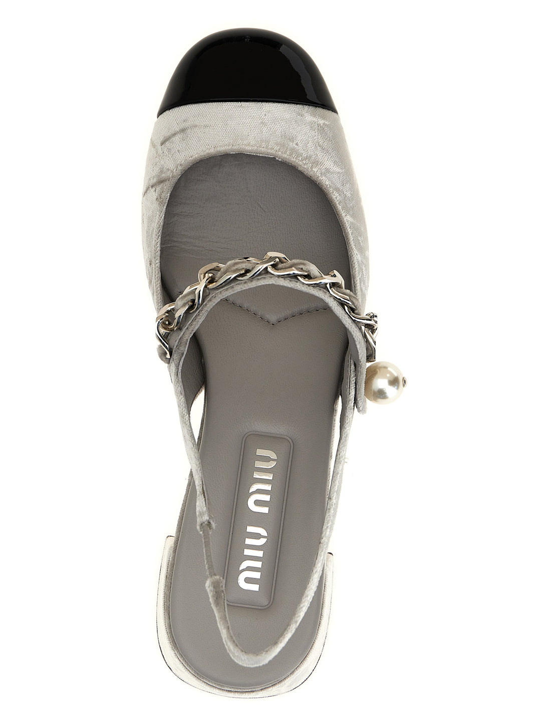 Miu Miu Velvet Slingback Pumps - Silver | 1d77908cfa99a768531029cee0f84c9b4e262ed8