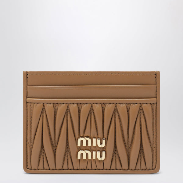 Caramel Card Holder In Matelassé Nappa Leather
