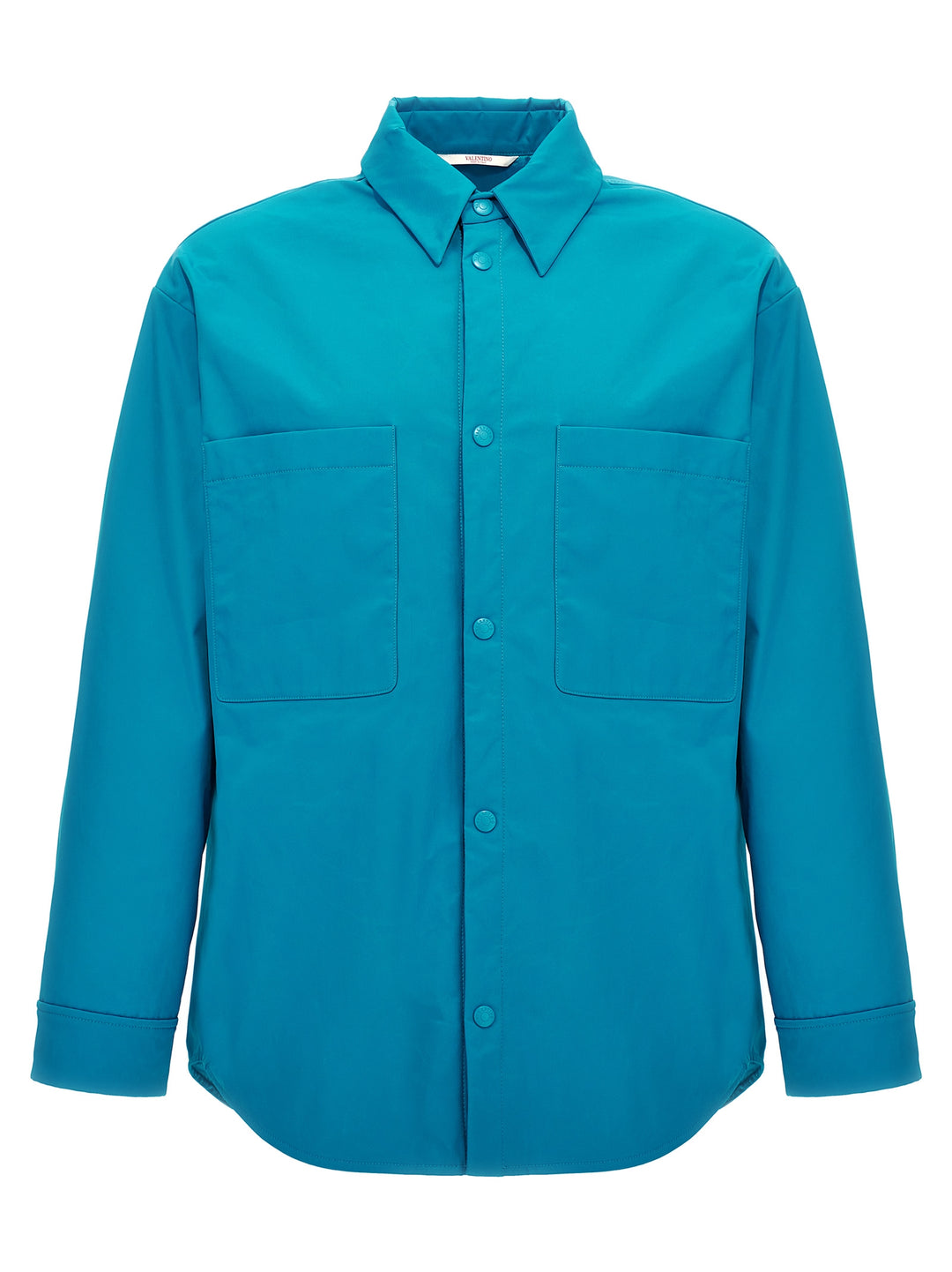 Valentino Nylon Shirt Jacket Casual Jackets, Parka Light Blue