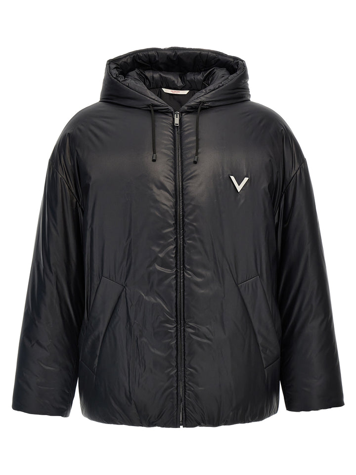 V Detail Casual Jackets, Parka Black