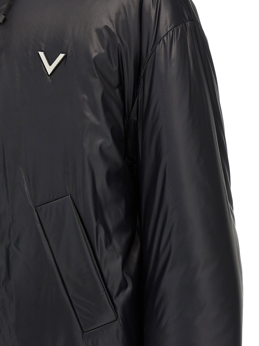 V Detail Casual Jackets, Parka Black