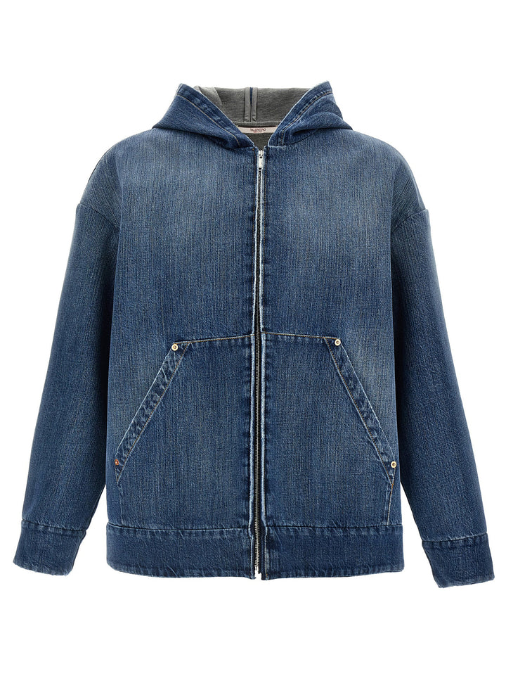 Valentino Garavani Denim Jacket Casual Jackets, Parka Blue