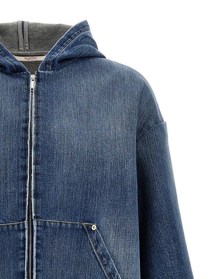 Valentino Garavani Denim Jacket Casual Jackets, Parka Blue