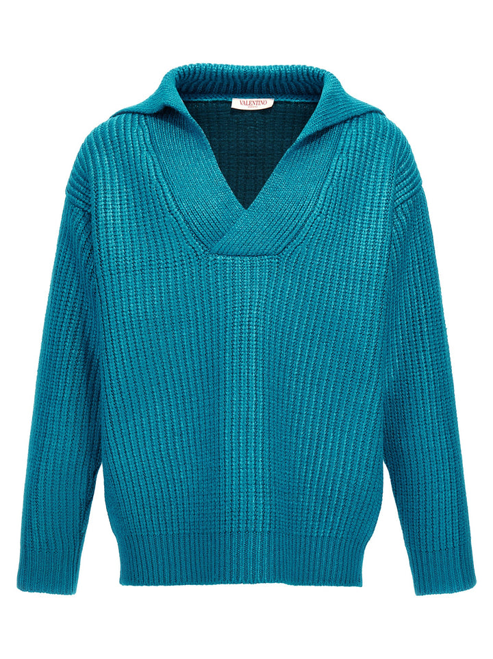 Valentino V-Neck Sweater Sweater, Cardigans Light Blue