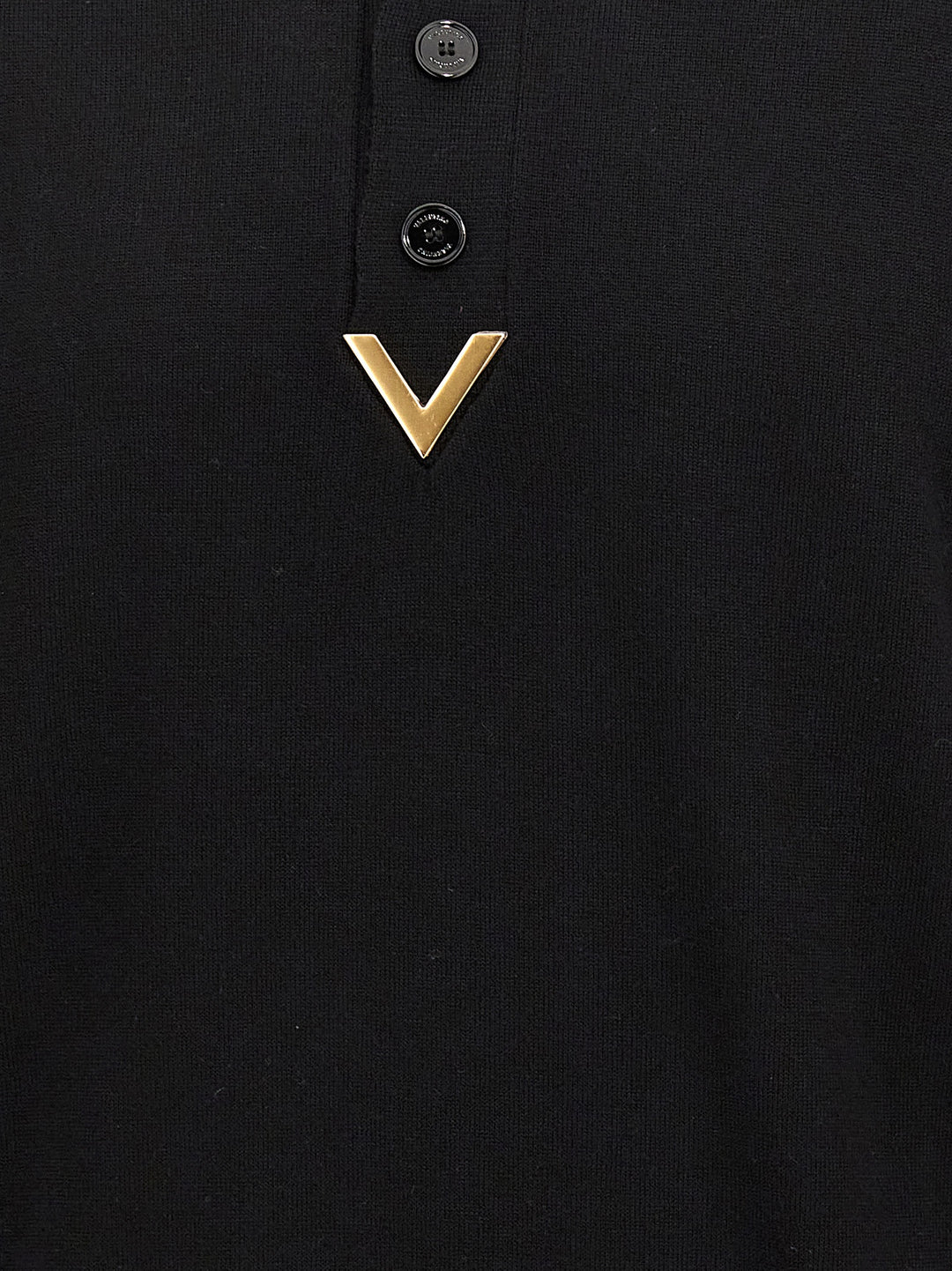 V Detail Polo Black