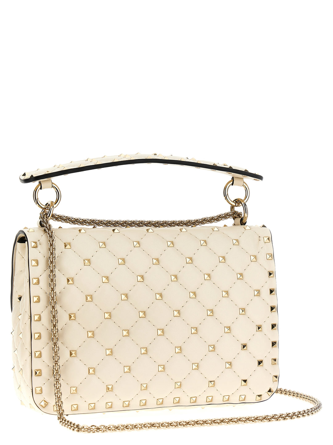 Rockstud Spike Shoulder Bags White